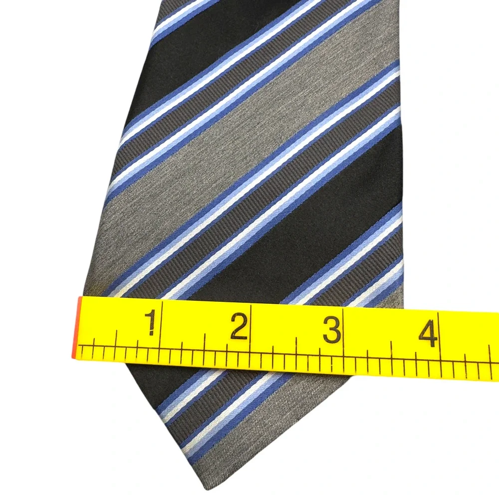 Ascot 100% Silk Dress Tie Made in Italy Bold Abstract‎ Stripe Pattern 60